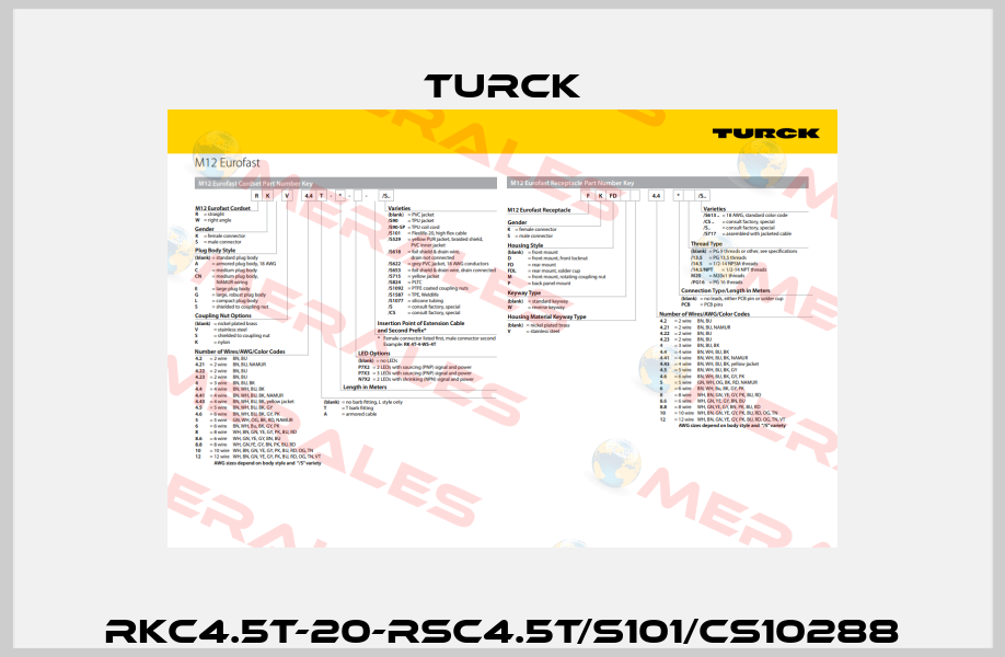 RKC4.5T-20-RSC4.5T/S101/CS10288 Turck