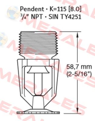 SO-TY4151BR155 same as 575901155 Tyco Fire