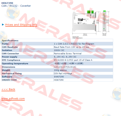 HD67290  CAN / RS232 ADFweb