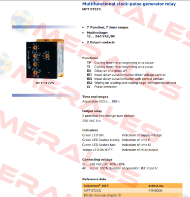 MFT ST22S Selectron