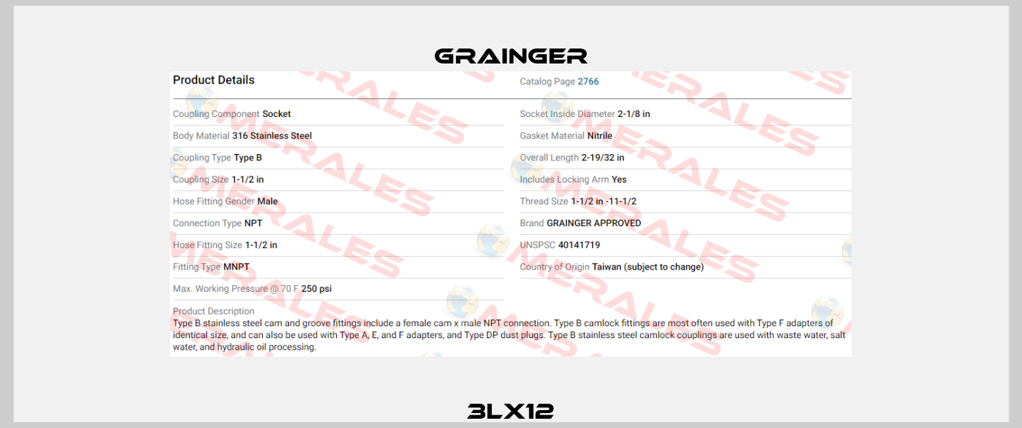 3LX12 Grainger