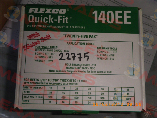 P/N: 20090 Type: 140EE Flexco