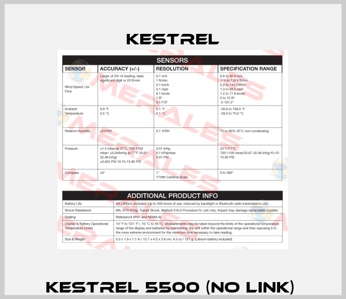 Kestrel 5500 (no link)  Kestrel
