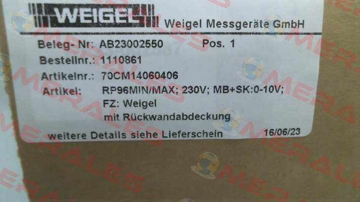 RP96MIN/MAX Weigel