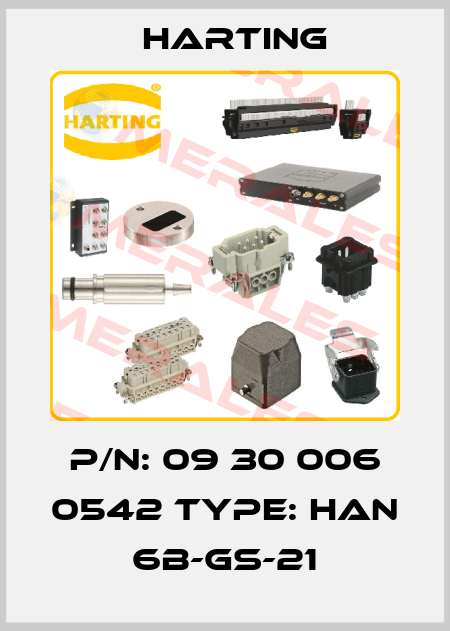 P/N: 09 30 006 0542 Type: Han 6B-GS-21 Harting
