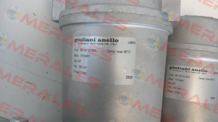 KIT REPLACEMENT GASKETS FOR LINE FILTER 70104/01; Giuliani Anello