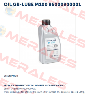 BECKER LUBE M 100 Becker