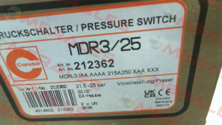 MDR 3/25  272885 Condor