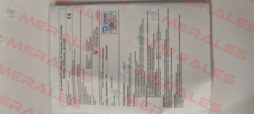 Manufacture Certificate Dittmer