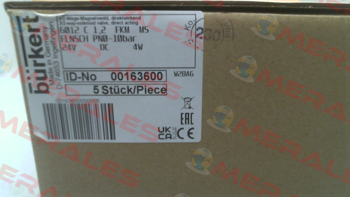 P/N: 163600, Type: 6012 Burkert