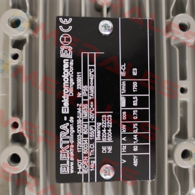 1TZ9003-0DB39-0JA4 0,75 kW 1800 1/min. Lammers